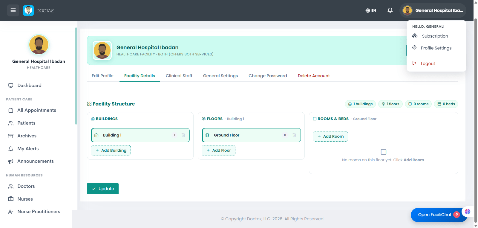 Access Facility Settings