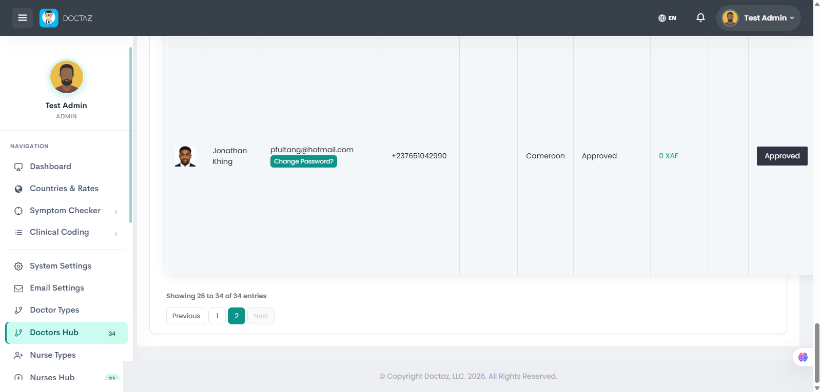 Access Doctor Dashboard