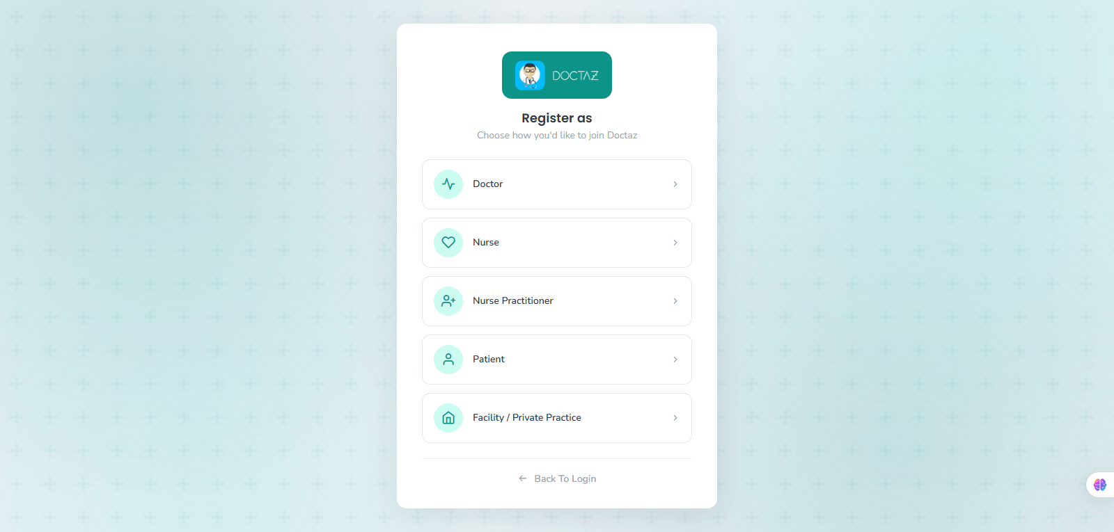 Select Registration Type