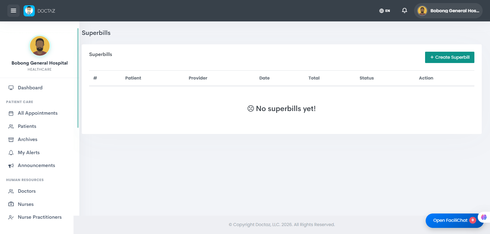 Create a New Superbill