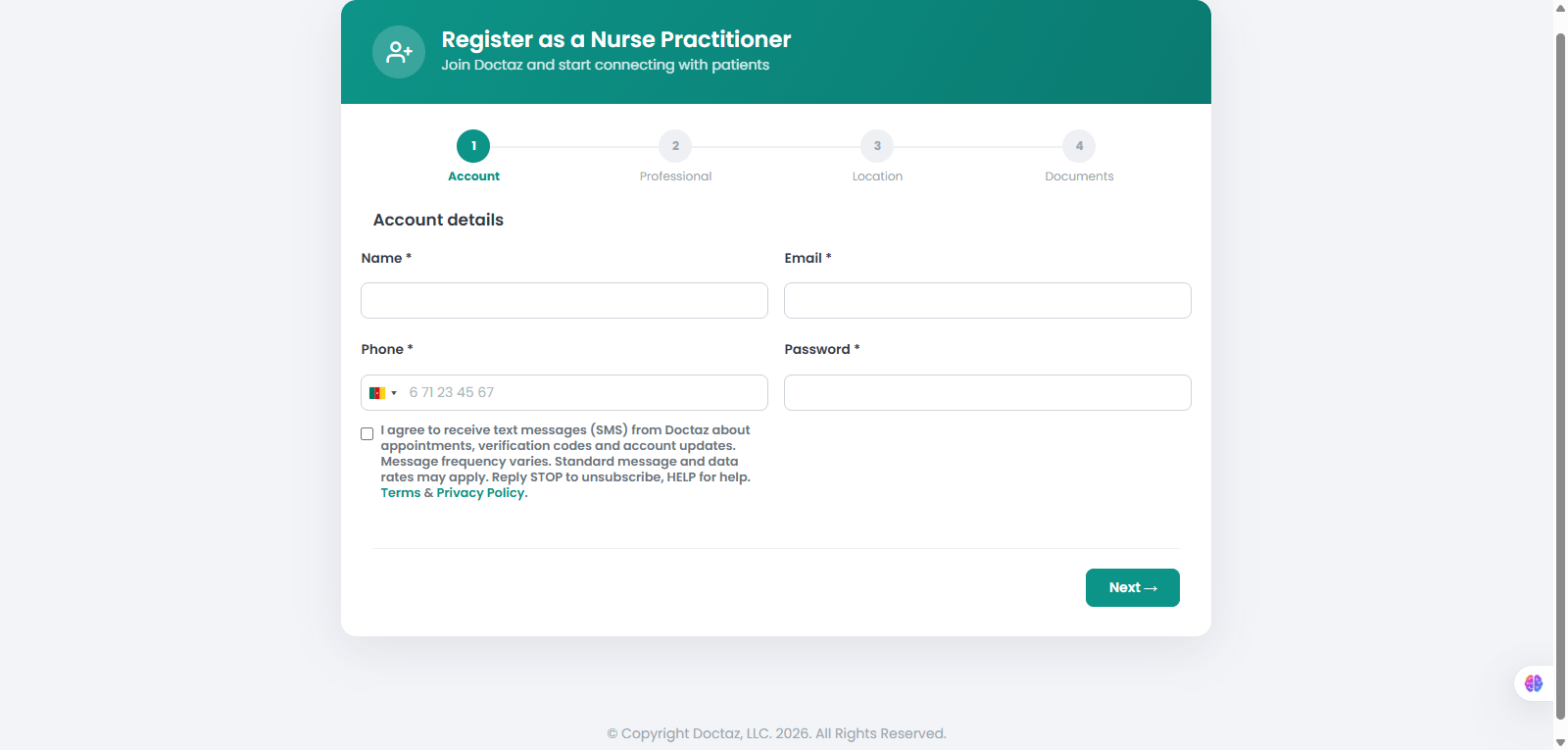 Enter Account Details