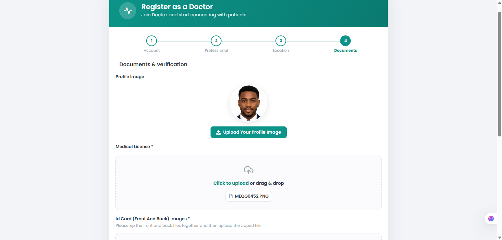 Upload Verification Documents