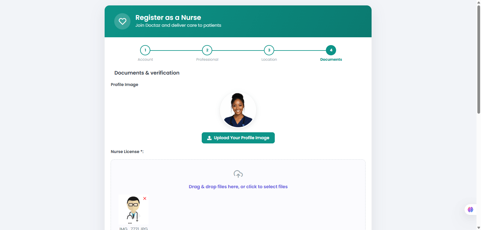 Upload Verification Documents
