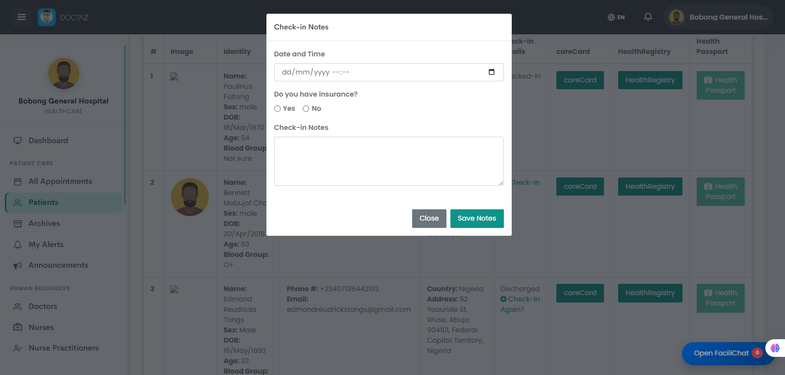 Complete Patient Check-In