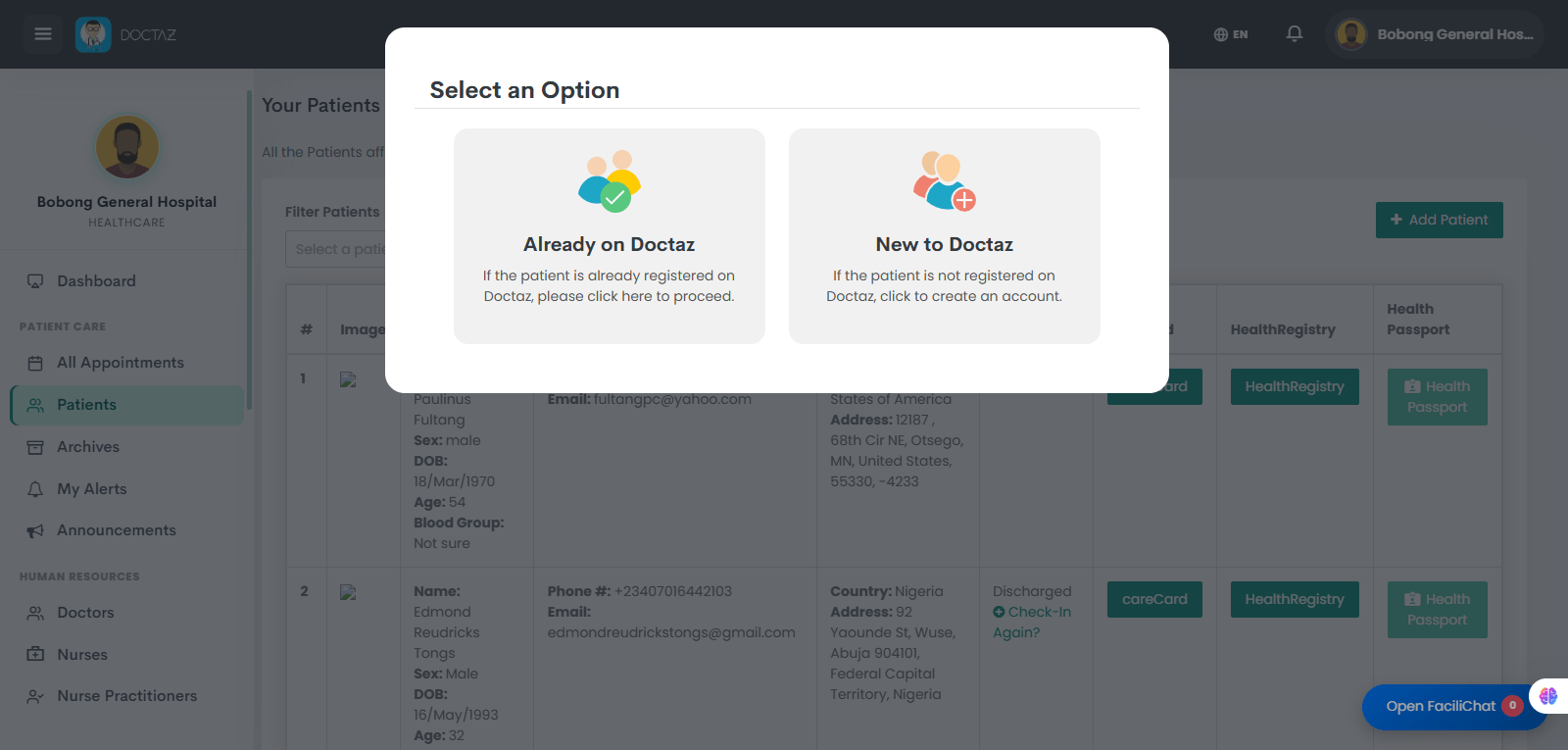 Choose Registration Type